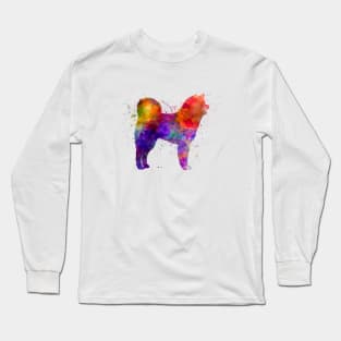 Akita Inu  dog in watercolor Long Sleeve T-Shirt